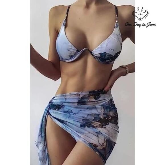 SOLY HUX Other - SOLY HUX 3 Piece Wire Bikini with Sarong Size M